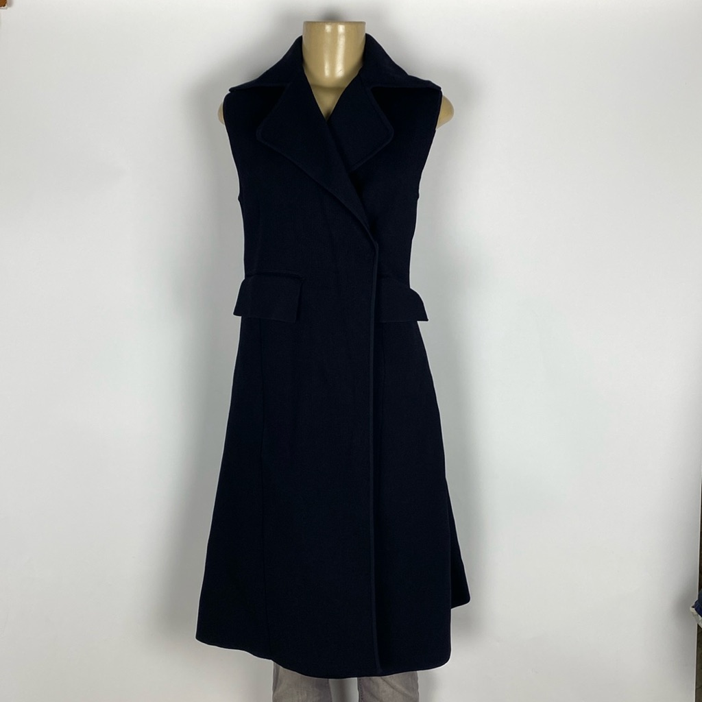 Scanlan Theodore Crepe Knit Draped Wrap Sleeveless Jacket Size Xs